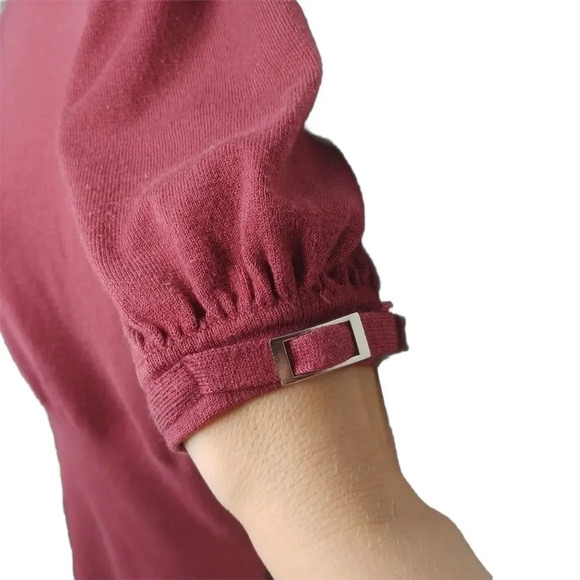 Suzy Shier Knit Top, Dark Dusty Rose, XL - Picture 6 of 8